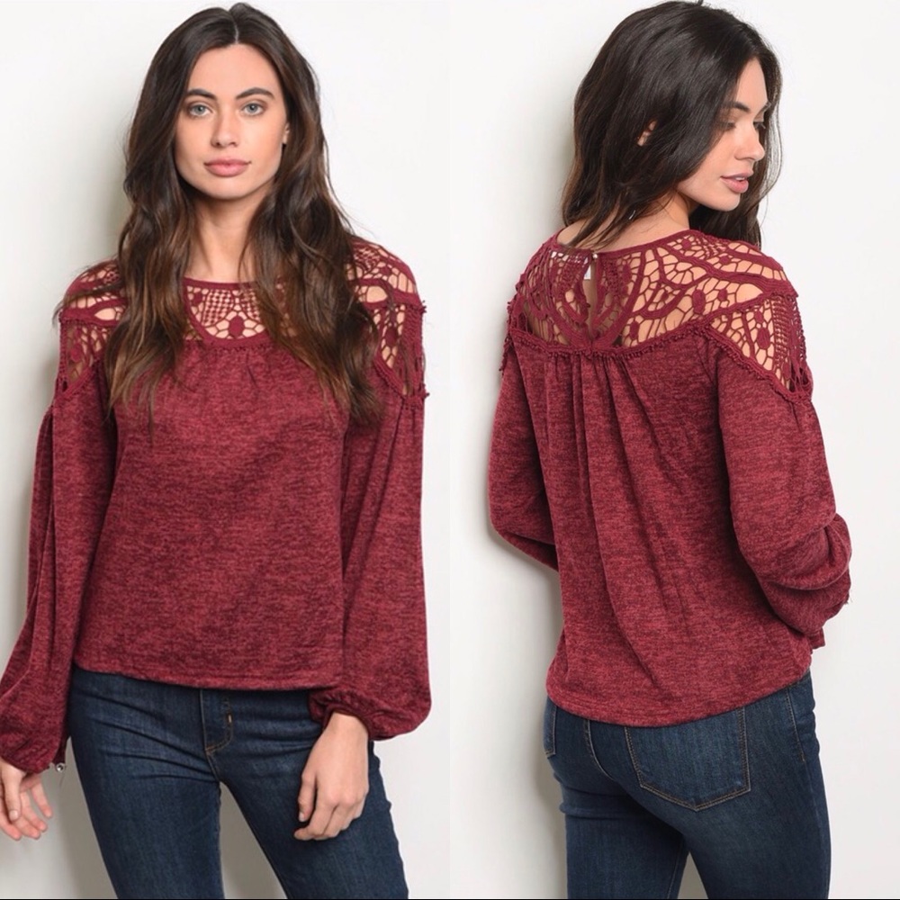 ☀️3 PACK | WINE CROCHET TOP